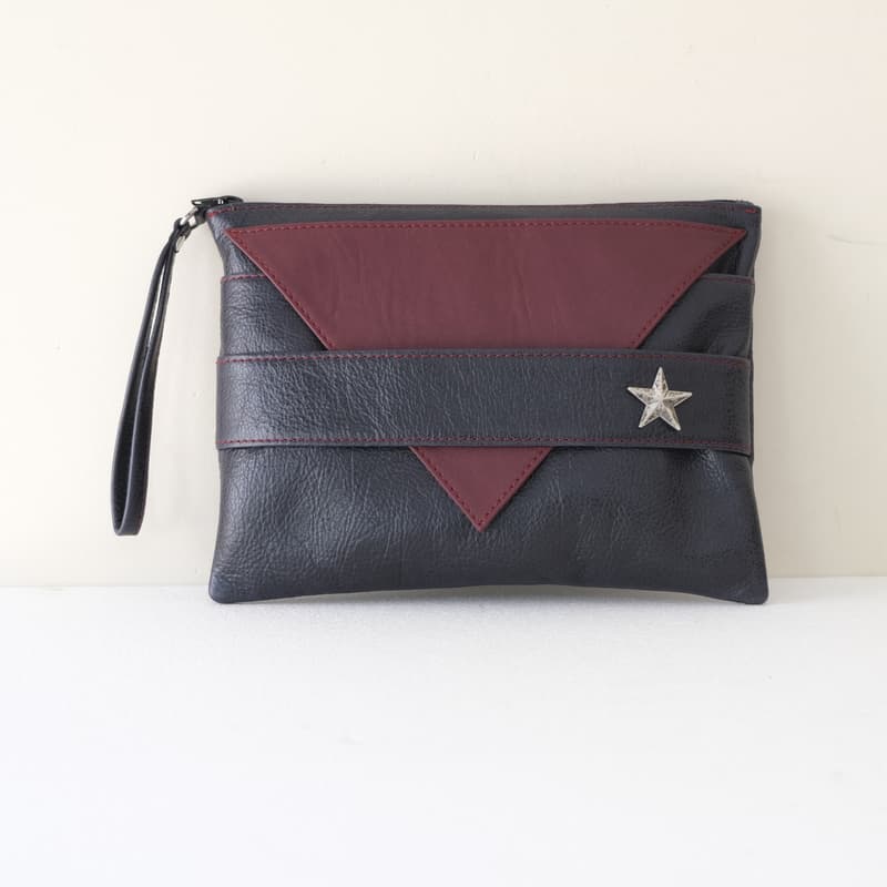 Nui Navy Blue X-Burgundy Lover Clutch Bag (2)