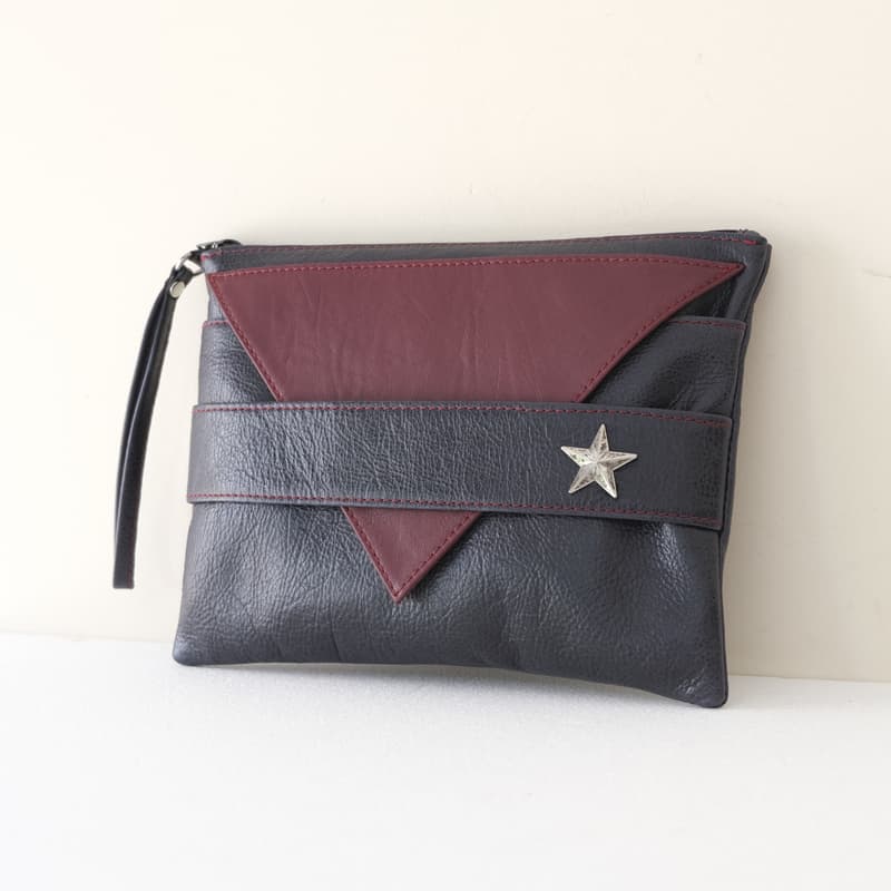 Nui Navy Blue X-Burgundy Lover Clutch Bag (3)