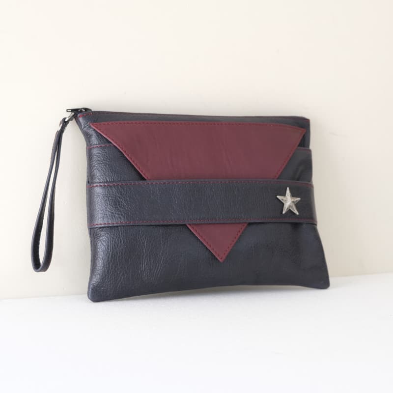 Nui Navy Blue X-Burgundy Lover Clutch Bag (4)