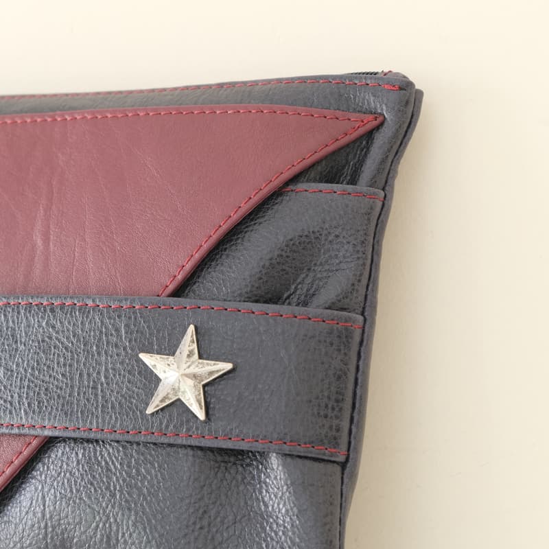 Nui Navy Blue X-Burgundy Lover Clutch Bag (5)