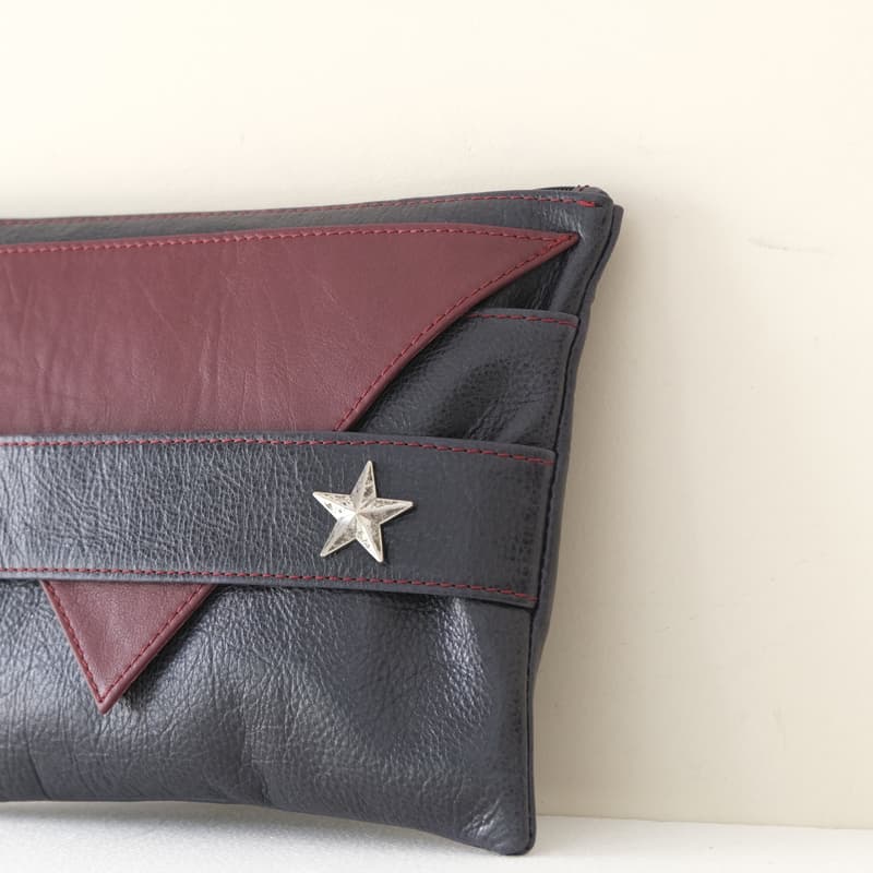 Nui Navy Blue X-Burgundy Lover Clutch Bag (6)